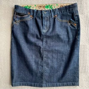 Wicked West Country Western Denim Straight Above Knee 5 Pocket Fly Zip Skirt 8